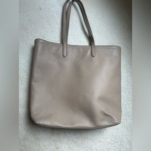 Draper James Leather Zip Top North South Tote - Oat/OS